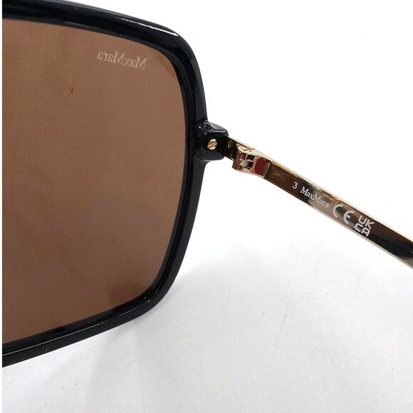 MaxMara Women's Shiny Black Brown Eyewear Sunglasses - Picture 11 of 13